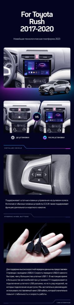 Штатная магнитола Teyes CC3 4/32 Toyota Rush (2017-2020)