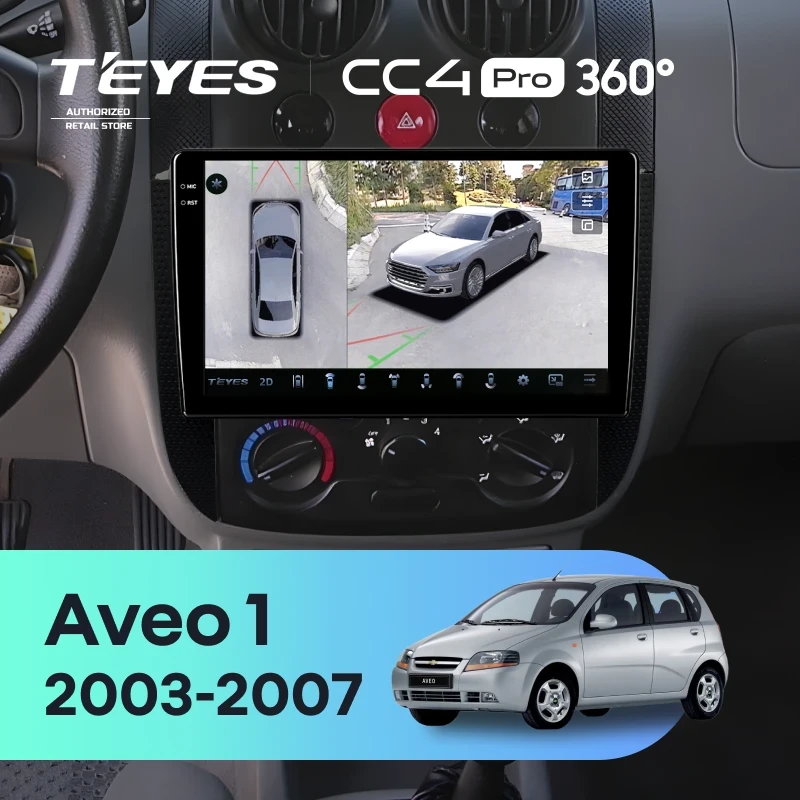 Штатная магнитола Teyes CC4 Pro 360 12/256 Chevrolet Aveo 1 T200 (2003-2007)