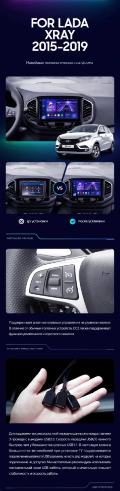 Штатная магнитола Teyes CC3L 4/32 Lada Xray (2015-2022)