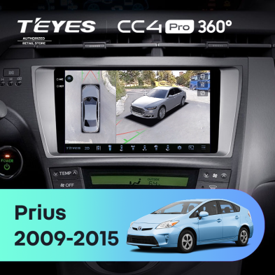 Штатная магнитола Teyes CC4 Pro 360 12/256 Toyota Prius 3 XW30 (2009-2015) F1 Правый руль