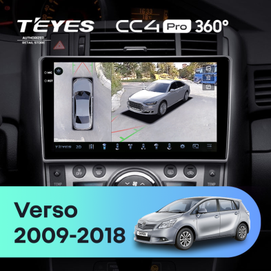 Штатная магнитола Teyes CC4 Pro 360 8/128 Toyota Verso R20 (2009-2018) F1