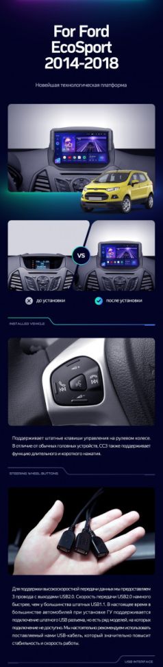 Штатная магнитола Teyes CC3 2K 4/64 Ford EcoSport (2014-2018)
