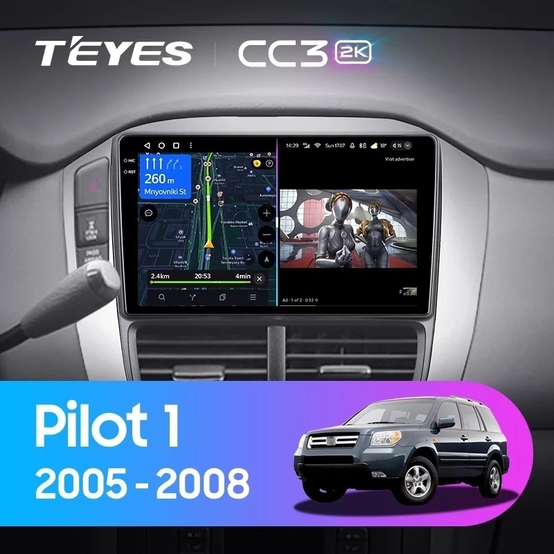 Штатная магнитола Teyes CC3 2K 4/64 Honda Pilot 1 (2005-2008)