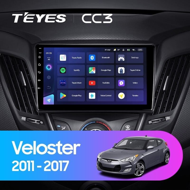 Штатная магнитола Teyes CC3 4/32 Hyundai Veloster FS (2011-2017) Тип-A