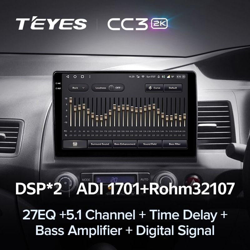 Штатная магнитола Teyes CC3 2K 4/32 Honda Civic 8 FK FN FD (2005-2012) Правый руль