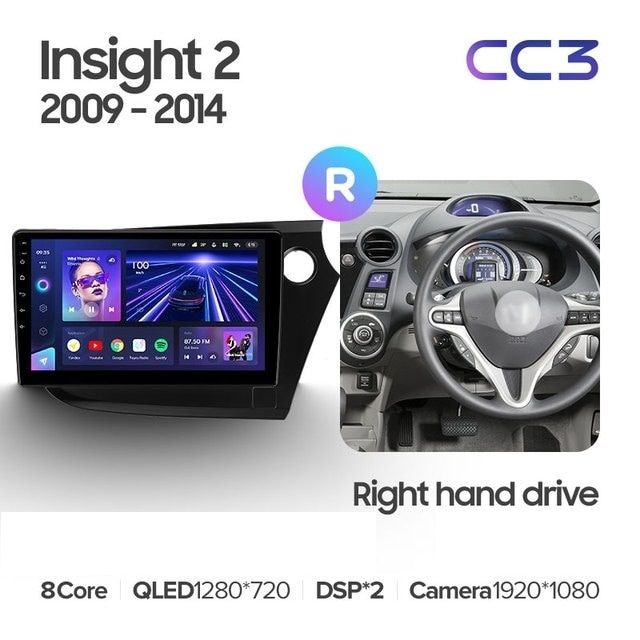 Штатная магнитола Teyes CC3 4/32 Honda Insight 2 (2009-2014) Правый руль