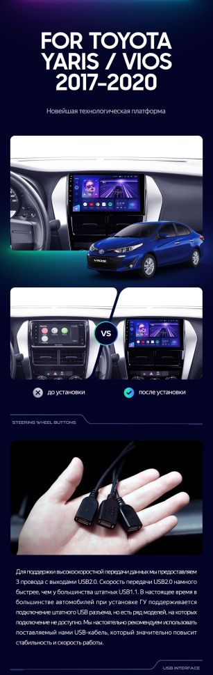 Штатная магнитола Teyes CC3 4/32 Toyota Yaris (2017-2020) F2