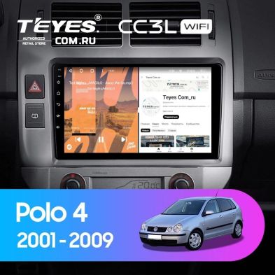 Штатная магнитола Teyes CC3L WiFi 2/32 Volkswagen Polo Mk4 (2001-2009) F2