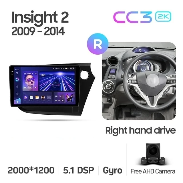 Штатная магнитола Teyes CC3 2K 360 6/128 Honda Insight 2 (2009-2014) Правый руль