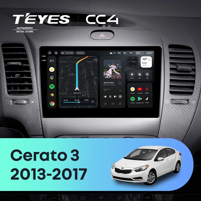 Штатная магнитола Teyes CC4 8/128 Kia Cerato 3 YD (2013-2017) F3