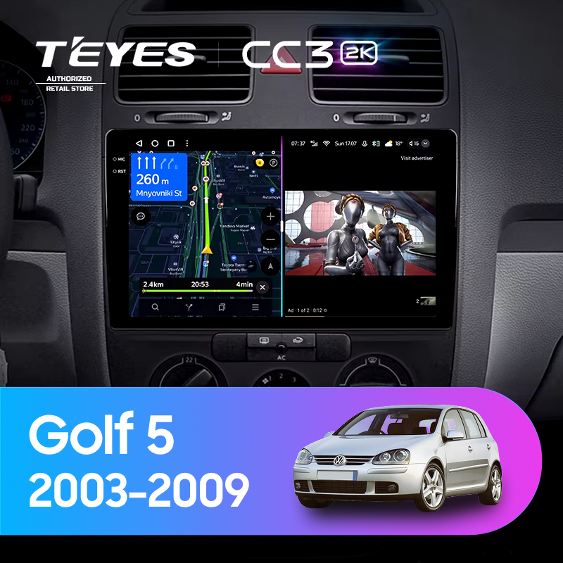 Штатная магнитола Teyes CC3 2K 4/64 Volkswagen Golf 5 (2003-2009) F2