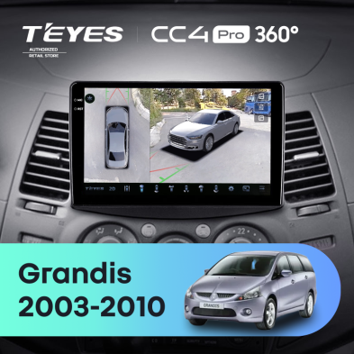 Штатная магнитола Teyes CC4 Pro 360 8/128 Mitsubishi Grandis 1 (2003-2010) F1