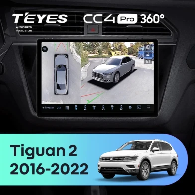 Штатная магнитола Teyes CC4 Pro 360 12/256 Volkswagen Tiguan 2 (2016-2022) Тип-B (11")