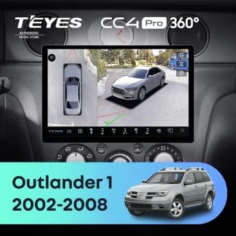 Штатная магнитола Teyes CC4 Pro 360 12/256 Mitsubishi Outlander 1 (2002-2008) F2 (11")