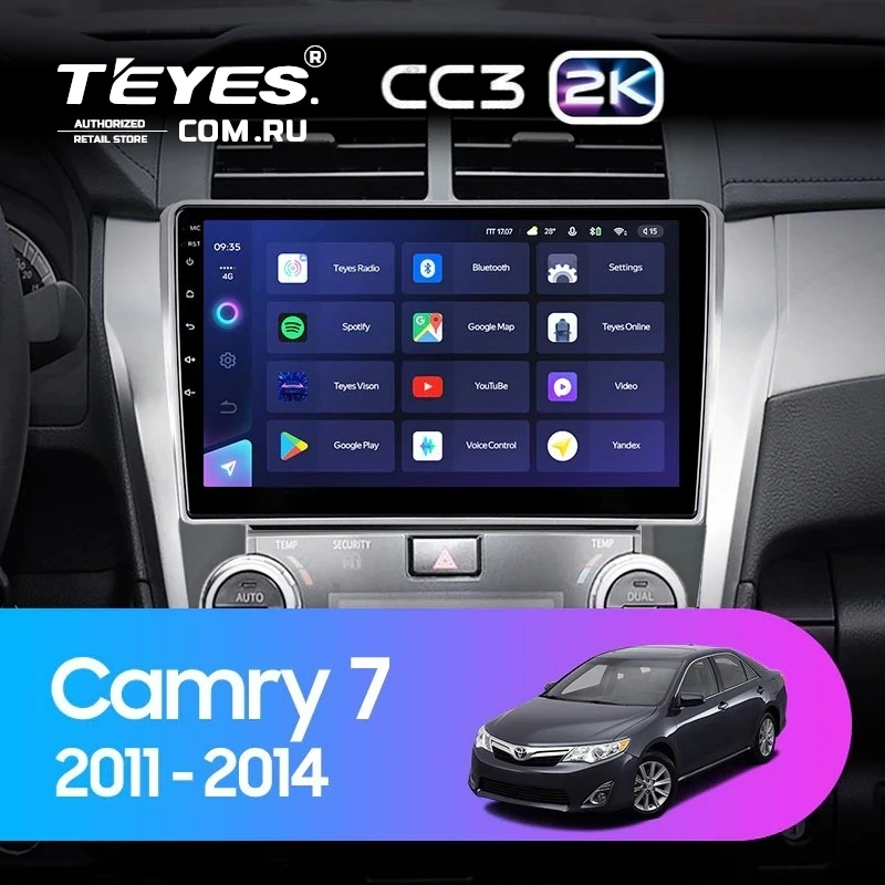 Штатная магнитола Teyes CC3 2K 360 6/128 Toyota Camry 7 XV 50 55 (2011-2014) (черно-серая) F1