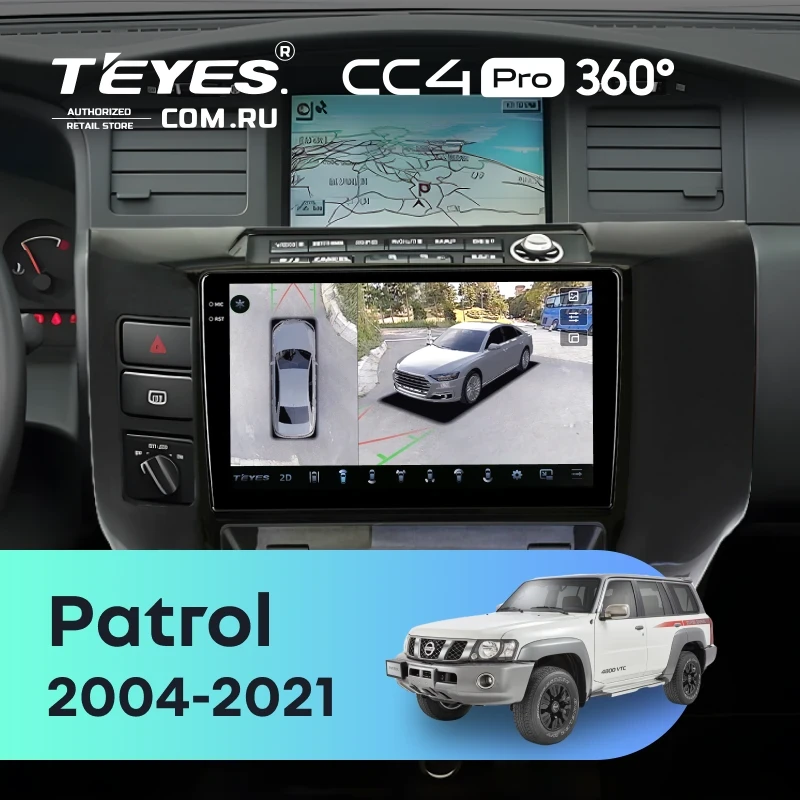 Штатная магнитола Teyes CC4 Pro 360 8/128 Nissan Patrol V 5 Y61 (2004-2021) F3 (черный)