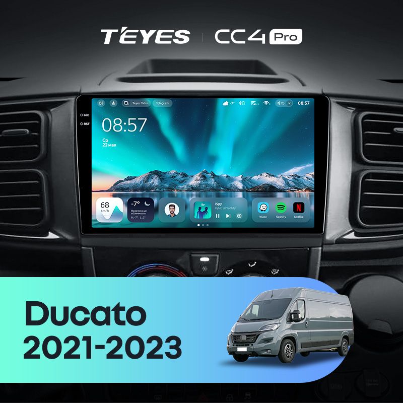 Штатная магнитола Teyes CC4 Pro 8/128 Fiat Ducato Van L3H2 (2021-2023)