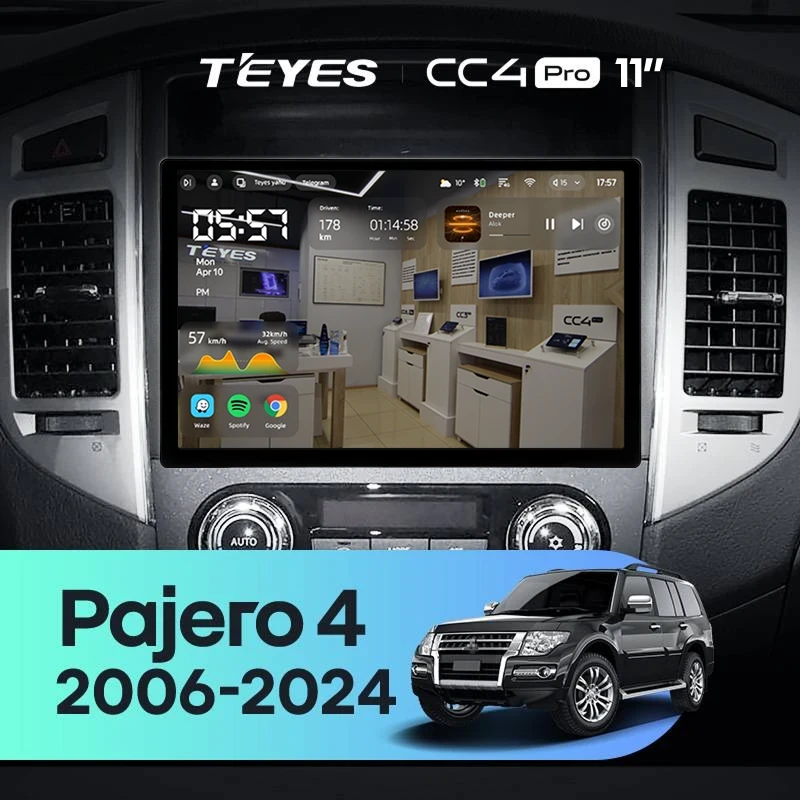 Штатная магнитола Teyes CC4 Pro 12/256 Mitsubishi Pajero 4 V80 V90 (2006-2024) (11")