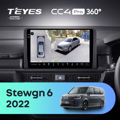 Штатная магнитола Teyes CC4 Pro 360 8/128 Honda Stepwgn 6 2022+ Правый руль