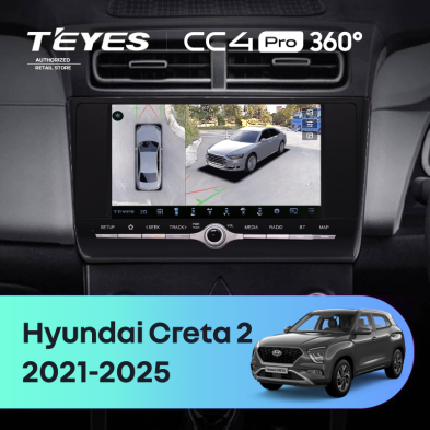 Штатная магнитола Teyes CC4 Pro 360 12/256 Hyundai Creta 2 (2021-2025) с кнопками