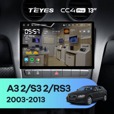 Штатная магнитола Teyes CC4 Pro 8/128 Audi A3 2 8P (2003-2013) (13")