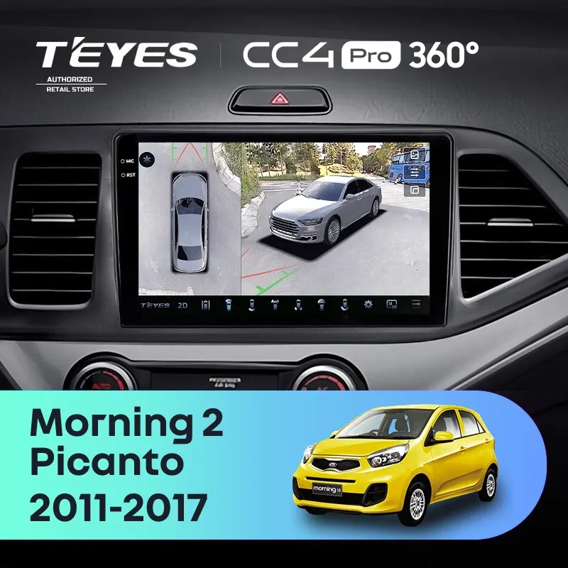 Штатная магнитола Teyes CC4 Pro 360 12/256 Kia Picanto (2011-2017)