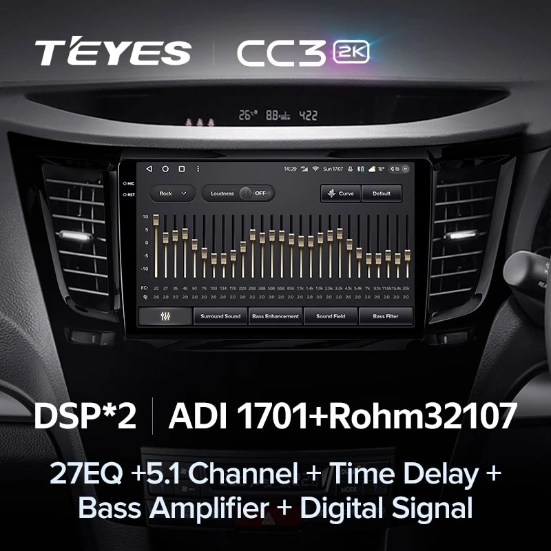 Штатная магнитола Teyes CC3 2K 4/64 Subaru Outback 4 BR (2009-2014) Правый руль