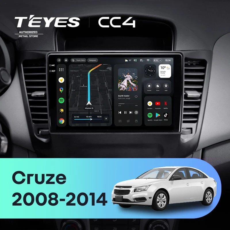 Штатная магнитола Teyes CC4 6/64 Chevrolet Cruze J300 (2008-2014)