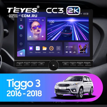 Штатная магнитола Teyes CC3 2K 6/128 Chery Tiggo 3 (2016-2018) (13" с кнопками)