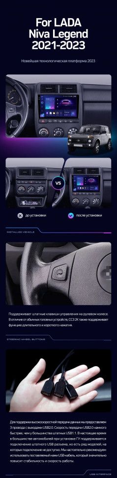 Штатная магнитола Teyes CC3L 4/64 Lada Niva Legend (2021-2023)