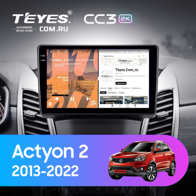 Штатная магнитола Teyes CC3 2K 4/64 SsangYong Actyon 2 (2013-2022) (0din)