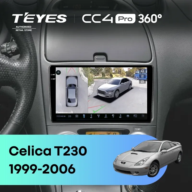 Штатная магнитола Teyes CC4 Pro 360 8/128 Toyota Celica T230 (1999-2006)