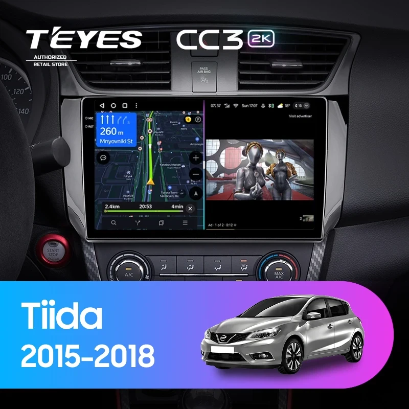 Штатная магнитола Teyes CC3 2K 4/32 Nissan Tiida C13 (2015-2018)