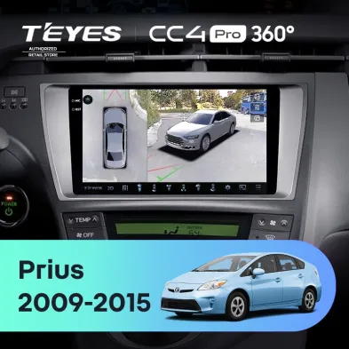 Штатная магнитола Teyes CC4 Pro 360 8/128 Toyota Prius 3 XW30 (2009-2015) F1 Правый руль