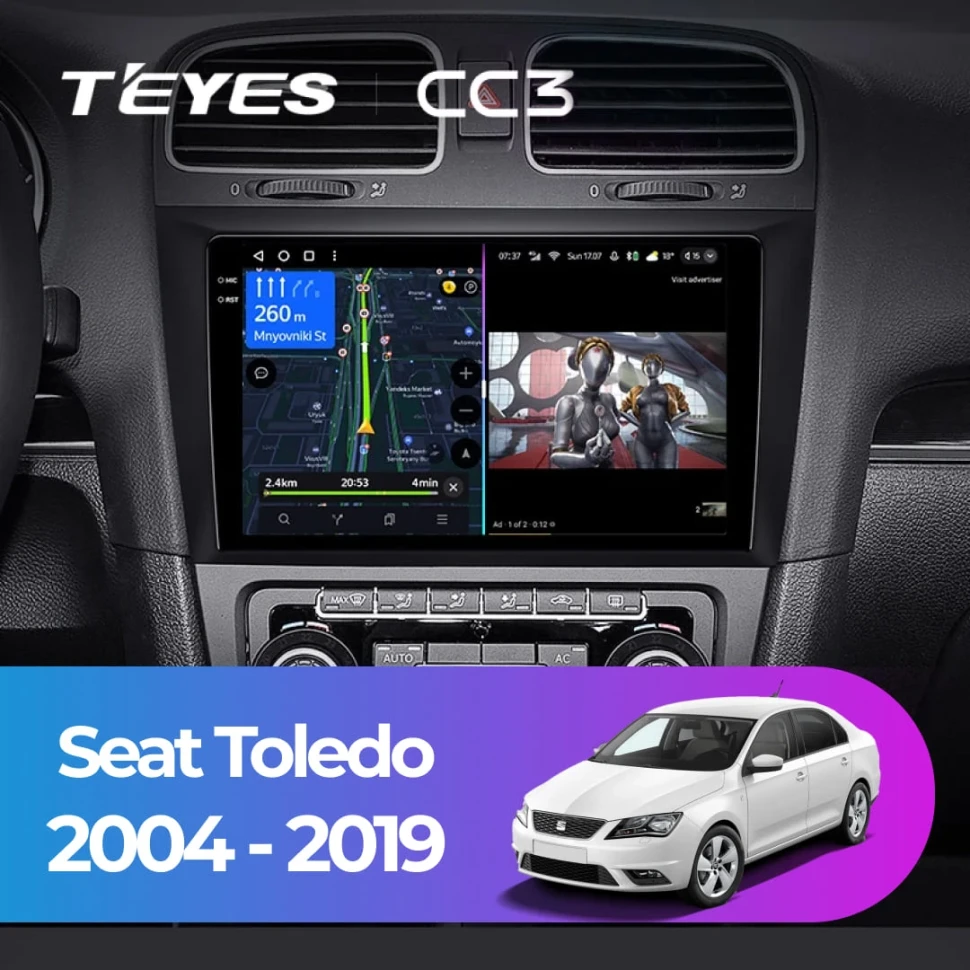 Штатная магнитола Teyes CC3 4/32 Seat Toledo (2004-2019)