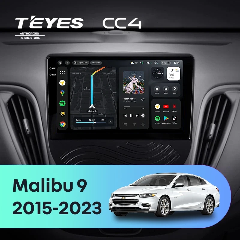 Штатная магнитола Teyes CC4 8/128 Chevrolet Malibu 9 (2015-2023) F2