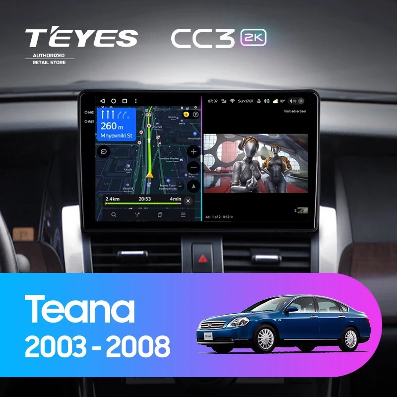 Штатная магнитола Teyes CC3 2K 4/64 Nissan Teana J31 (2003-2008) F1