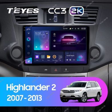 Штатная магнитола Teyes CC3 2K 6/128 Toyota Highlander 2 XU40 (2007-2013) F2 10"