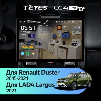 Штатная магнитола Teyes CC4 Pro 12/256 Lada Largus 2021+ F1 (13")