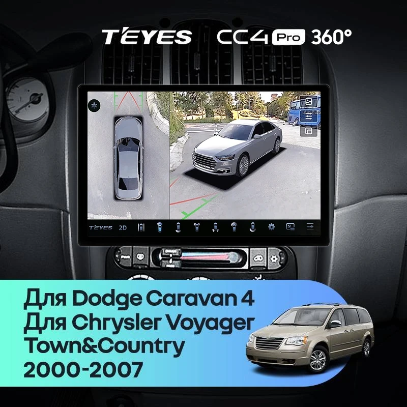 Штатная магнитола Teyes CC4 Pro 360 12/256 Chrysler Voyager (2000-2007) Тип-A (11")
