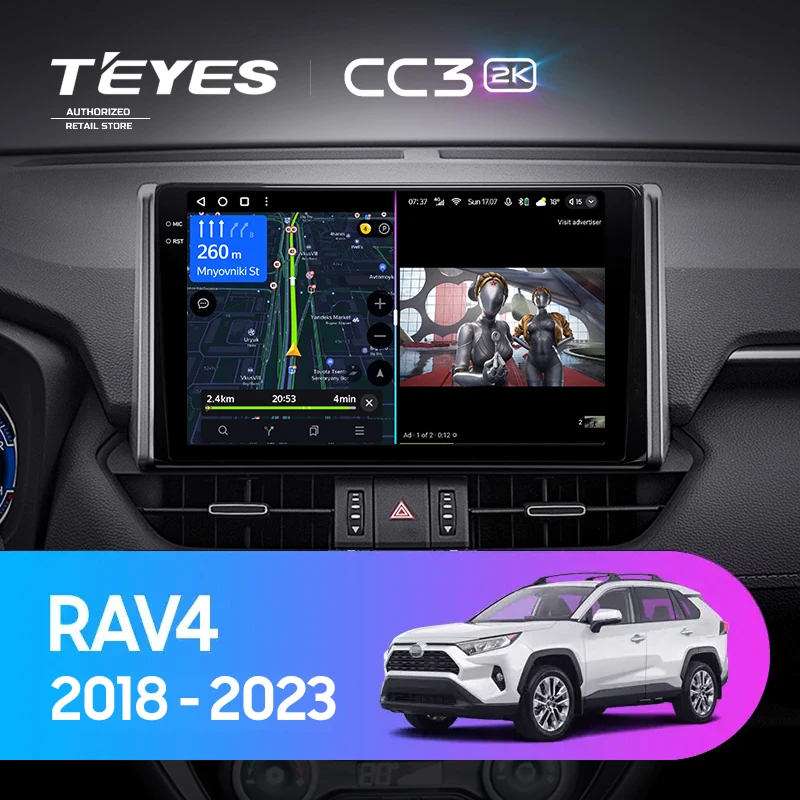 Штатная магнитола Teyes CC3 2K 360 6/128 Toyota RAV4 XA50 (2018-2023) F1