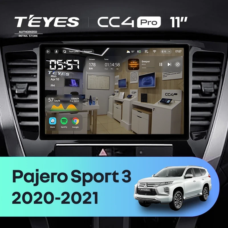 Штатная магнитола Teyes CC4 Pro 8/128 Mitsubishi Pajero Sport 3 (2020-2021) (11")