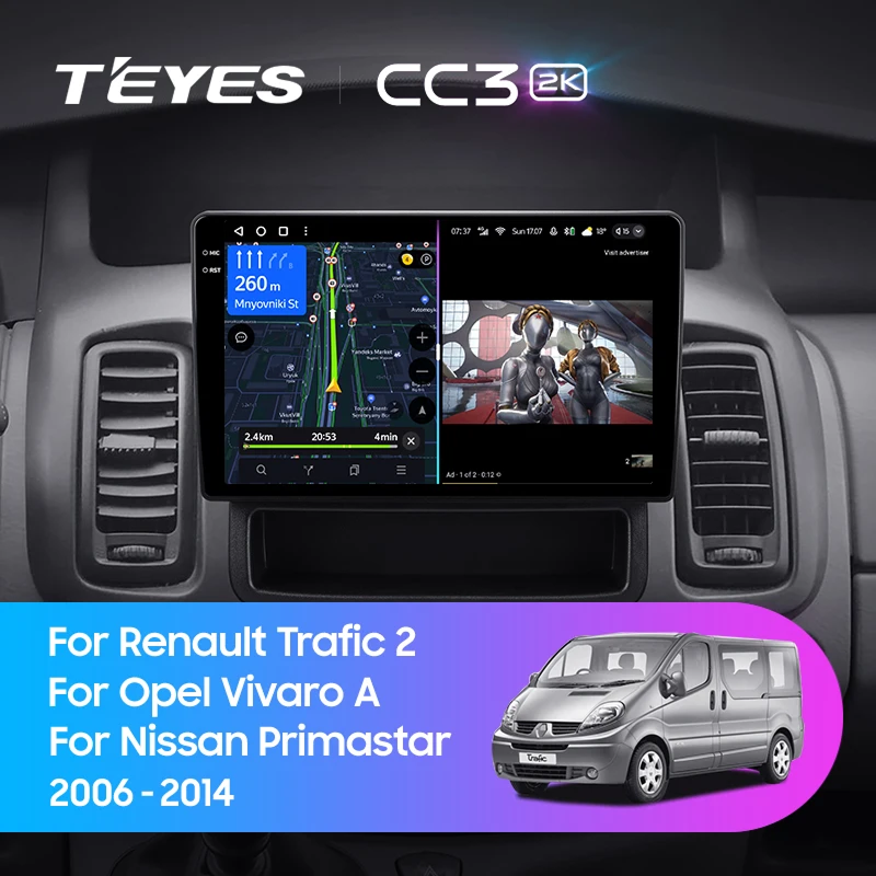 Штатная магнитола Teyes CC3 2K 6/128 Opel Vivaro A (2006-2014) Тип-B