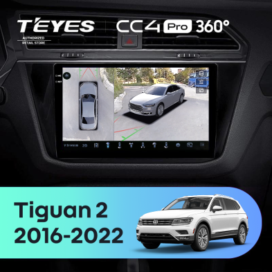 Штатная магнитола Teyes CC4 Pro 360 12/256 Volkswagen Tiguan 2 (2016-2022) Тип-B