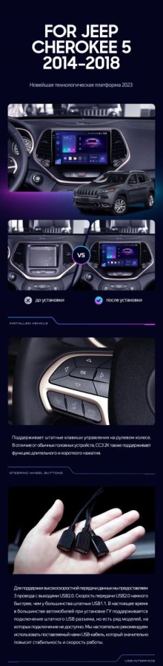 Штатная магнитола Teyes CC3L 4/32 Jeep Cherokee 5 KL (2014-2018)