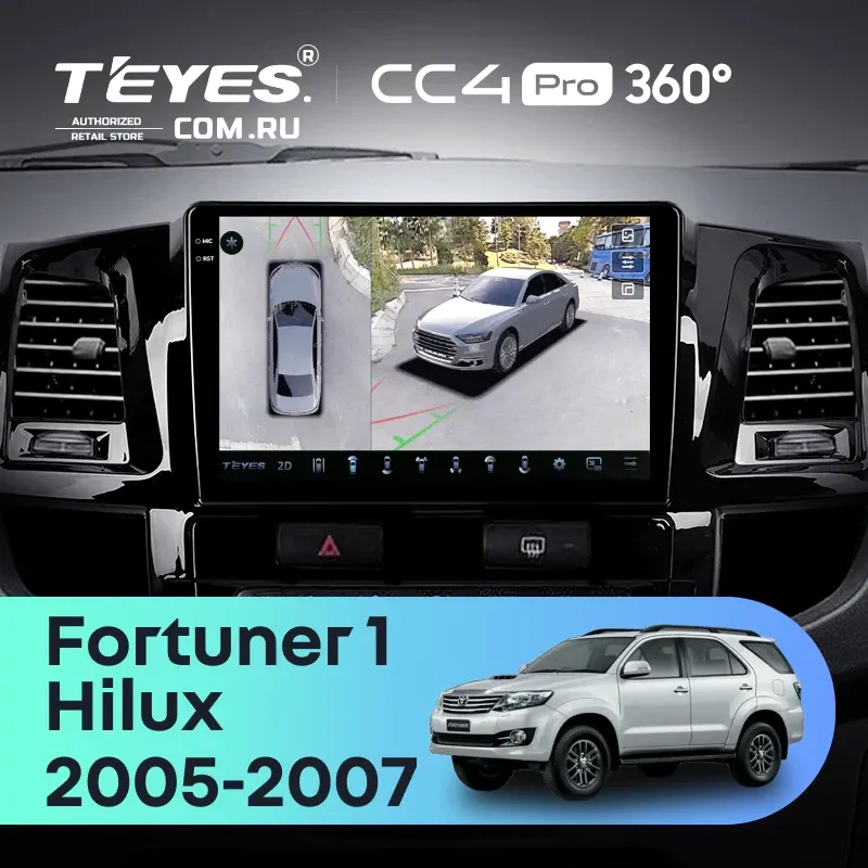 Штатная магнитола Teyes CC4 Pro 360 12/256 Toyota Hilux (2005-2007) F2