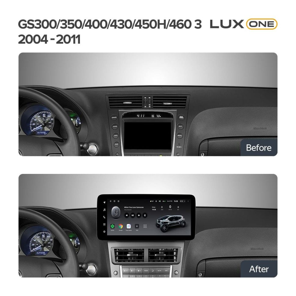 Переходная рамка Lexus GS300 350 400 430 450h 460 3 S190 (2004-2011) (12,3")