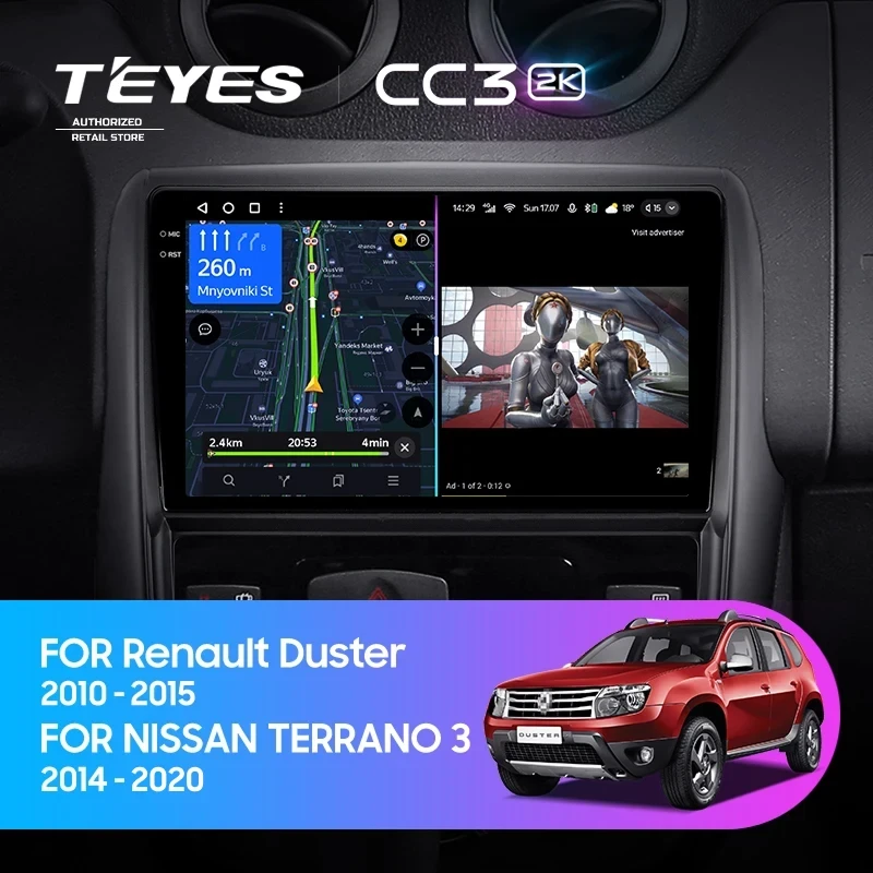 Штатная магнитола Teyes CC3 2K 4/64 Nissan Terrano (2014-2020)