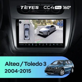 Штатная магнитола Teyes CC4 Pro 360 12/256 Seat Toledo 3 (2004-2009)