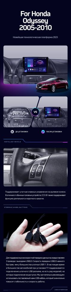 Штатная магнитола Teyes CC3 4/32 Honda Odyssey (2005-2010) (US EDITION)